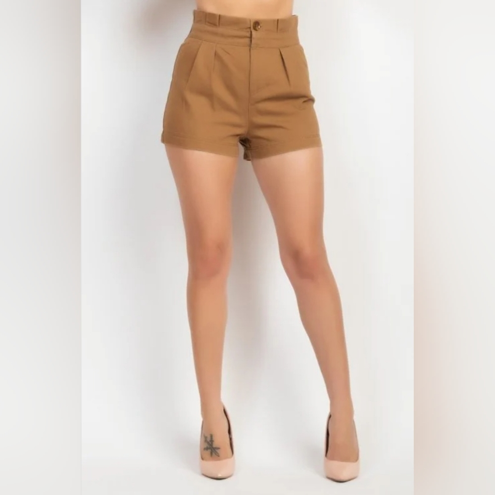 High Waisted Cotton Shorts